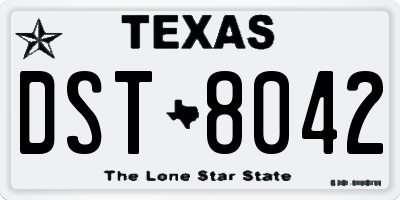 TX license plate DST8042