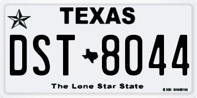 TX license plate DST8044
