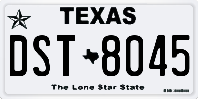 TX license plate DST8045