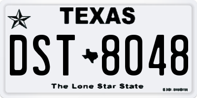 TX license plate DST8048