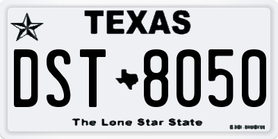 TX license plate DST8050