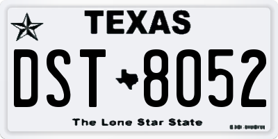 TX license plate DST8052