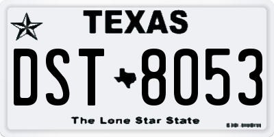 TX license plate DST8053