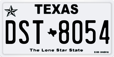 TX license plate DST8054
