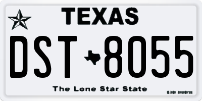TX license plate DST8055