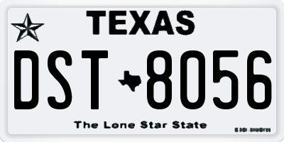 TX license plate DST8056
