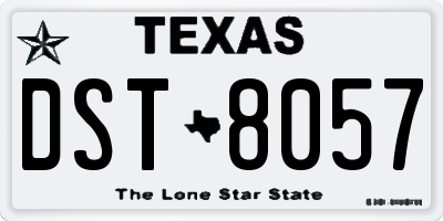 TX license plate DST8057