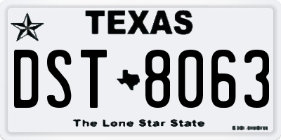 TX license plate DST8063