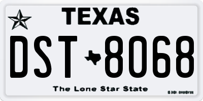 TX license plate DST8068