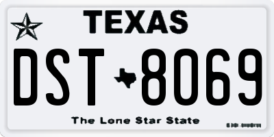 TX license plate DST8069