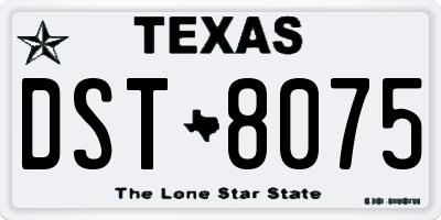 TX license plate DST8075