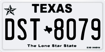 TX license plate DST8079