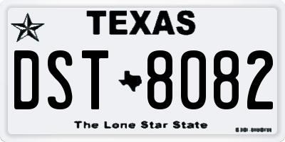 TX license plate DST8082