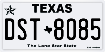 TX license plate DST8085