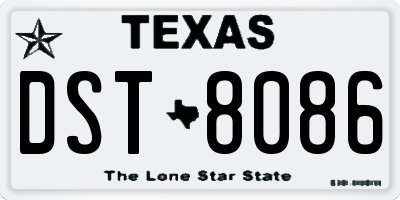 TX license plate DST8086