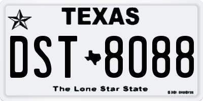 TX license plate DST8088