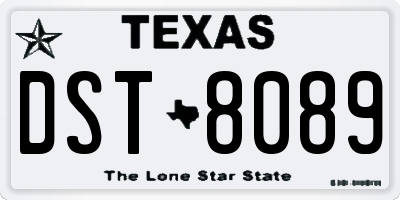 TX license plate DST8089