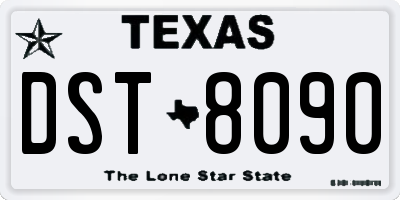 TX license plate DST8090