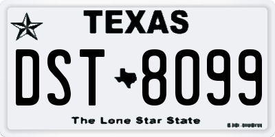 TX license plate DST8099