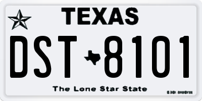 TX license plate DST8101