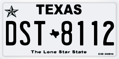 TX license plate DST8112