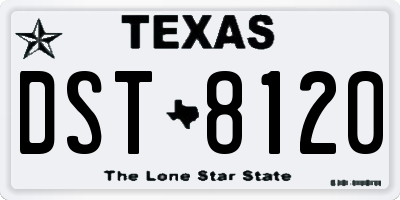 TX license plate DST8120