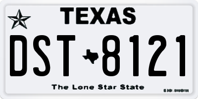 TX license plate DST8121