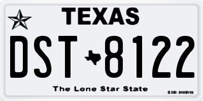 TX license plate DST8122