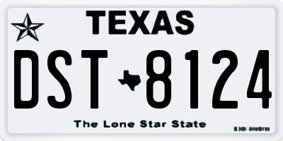TX license plate DST8124