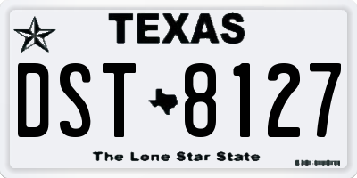 TX license plate DST8127
