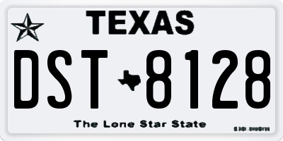 TX license plate DST8128