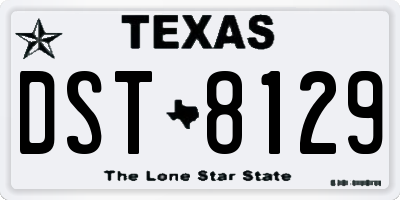 TX license plate DST8129
