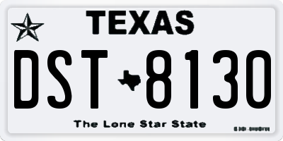 TX license plate DST8130