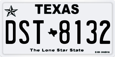 TX license plate DST8132