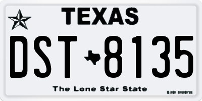 TX license plate DST8135