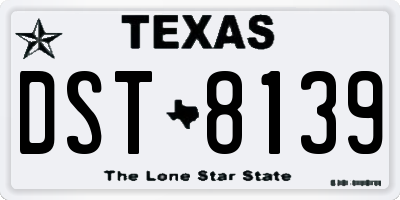 TX license plate DST8139