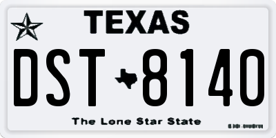 TX license plate DST8140
