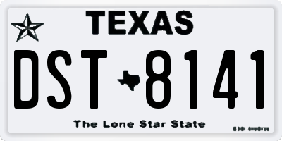 TX license plate DST8141