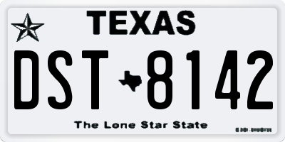 TX license plate DST8142