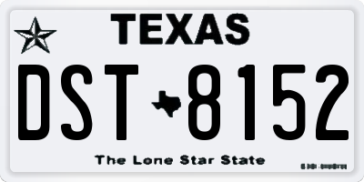 TX license plate DST8152