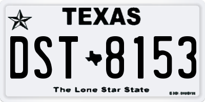TX license plate DST8153