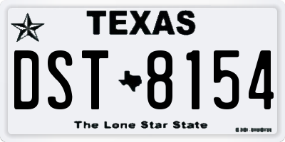 TX license plate DST8154