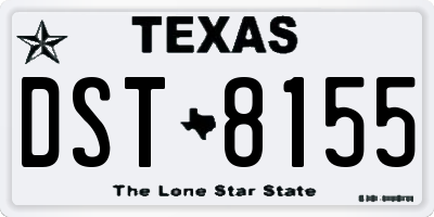 TX license plate DST8155