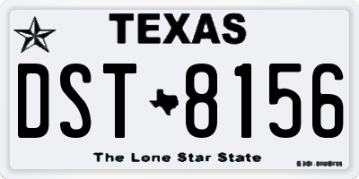 TX license plate DST8156