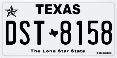TX license plate DST8158