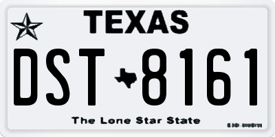 TX license plate DST8161