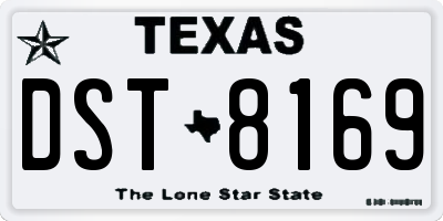 TX license plate DST8169