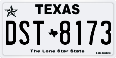 TX license plate DST8173