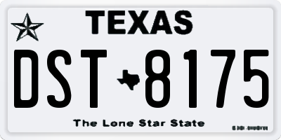 TX license plate DST8175