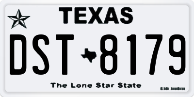 TX license plate DST8179